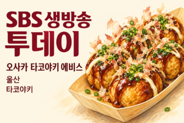 생방송 투데이 울산 오사카 타코야키 에비스의 타코야키 음식 예시 일러스트