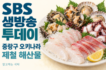 SBS 생방송 투데이 중랑구 오키나라 제철 해산물을 표현한 AI 음식 일러스트