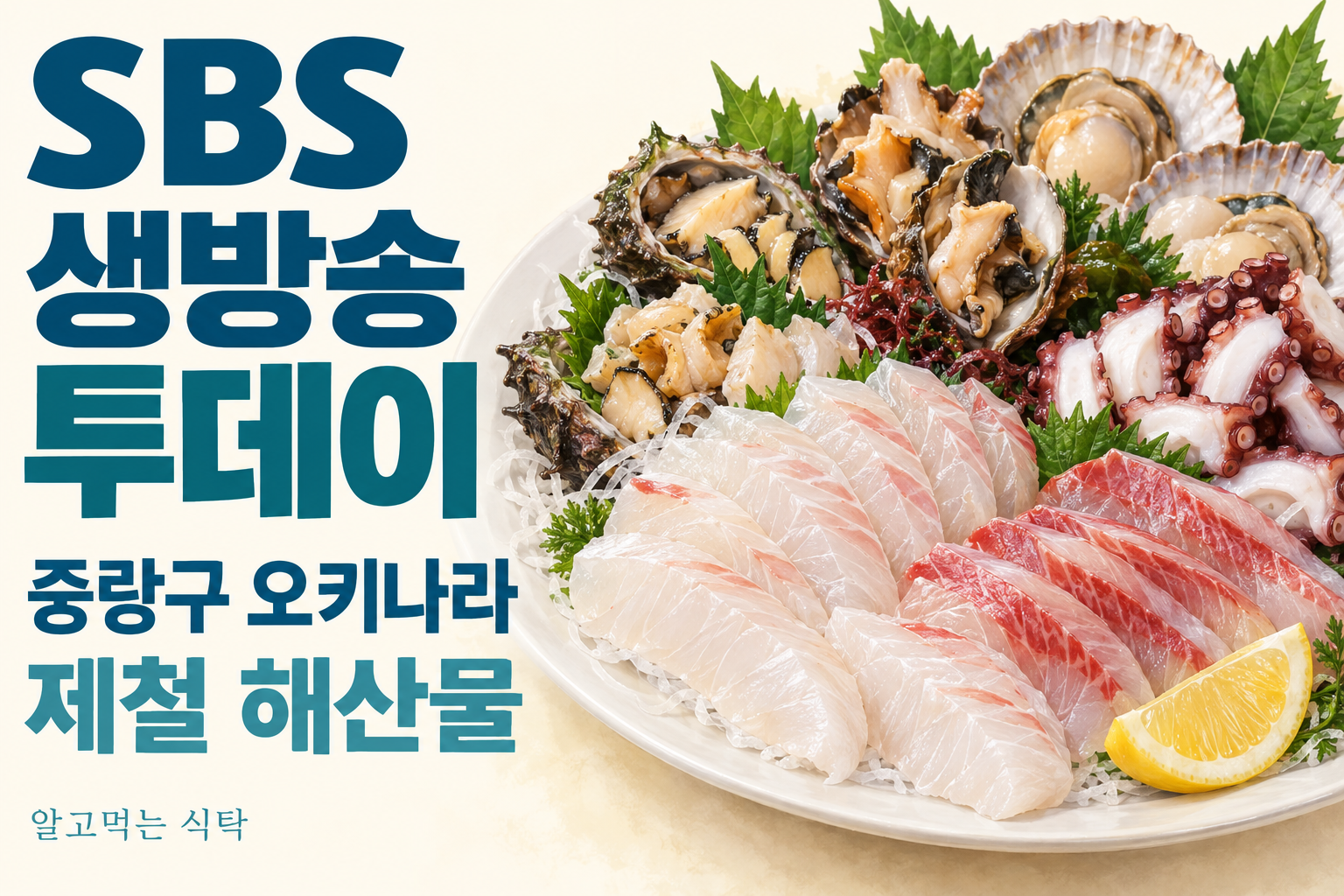 SBS 생방송 투데이 중랑구 오키나라 제철 해산물을 표현한 AI 음식 일러스트