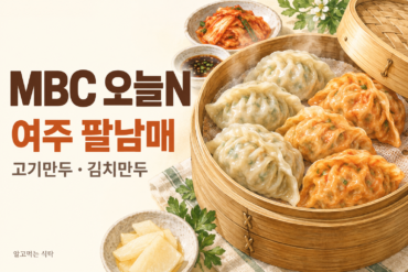 오늘N 여주 팔남매 고기만두·김치만두를 표현한 AI 음식 일러스트